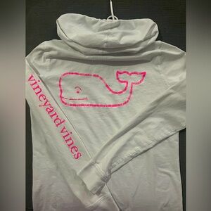 Vineyard Vines Hoodie Womens XS Long Sleeve Lightweight Hooded Whale White